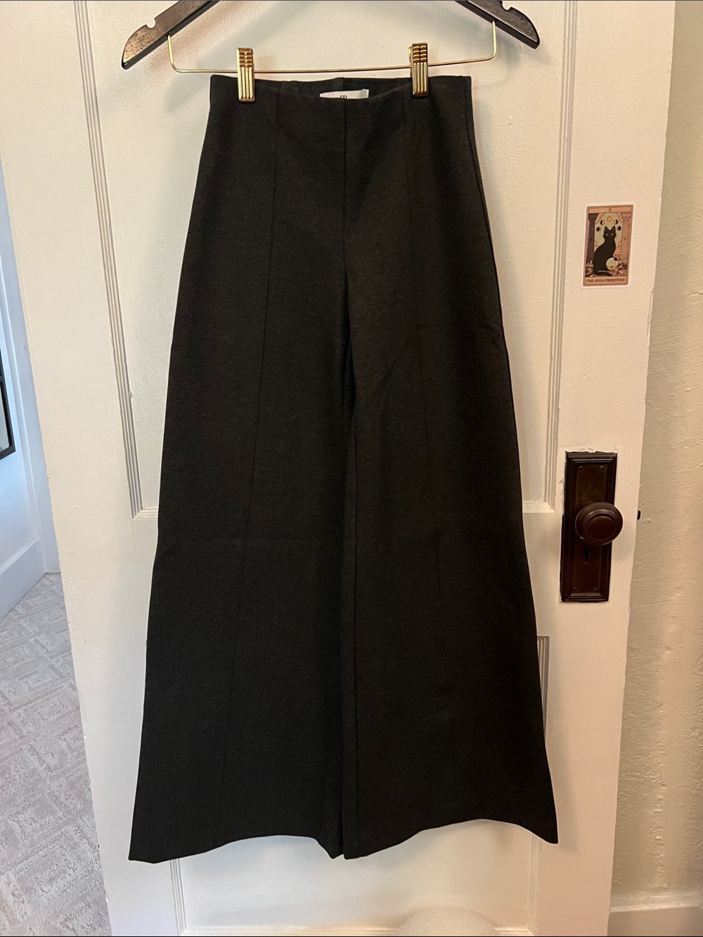 BR Petite XXS dark grey wide leg ponte pants